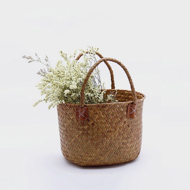 Straw bags laundry basket bucket cheap