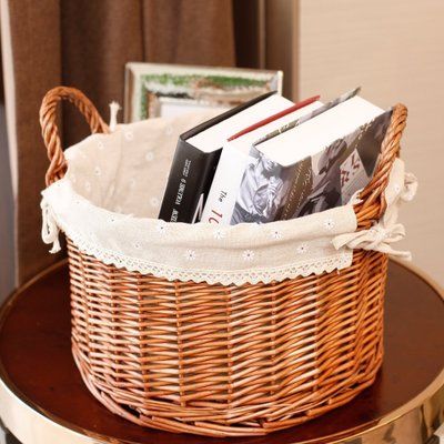 Wicket straw basket storage basket