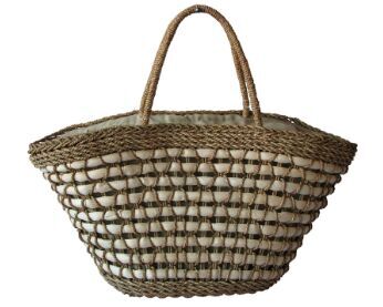 Handmade straw beach bag in bulk