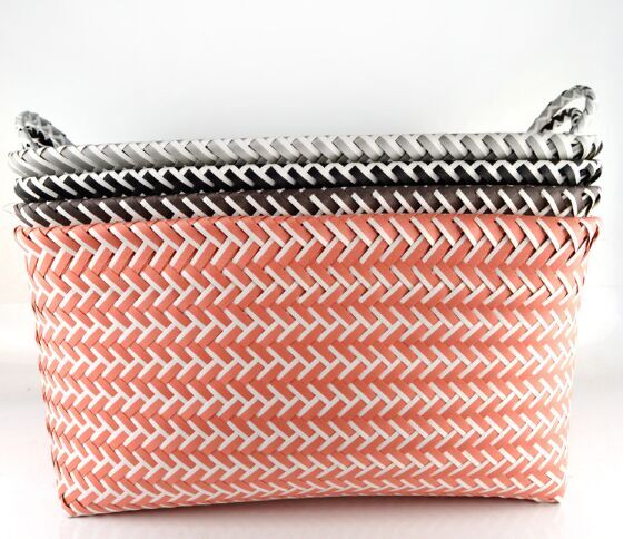 Rectangle plastic storage basket woven supplier manufacturers storage for sale