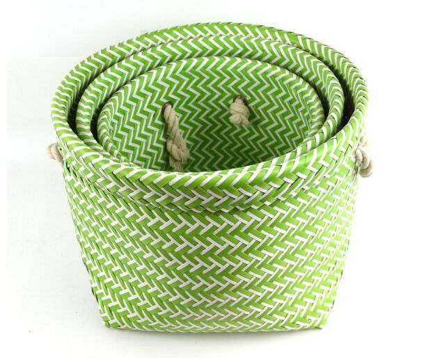 Plastic New design handmade 3 pcs Barrel storage basket manufacturers
