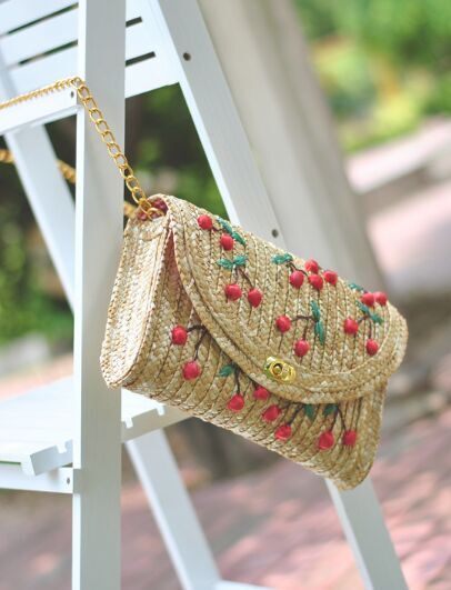 2018 Summer Straw Envelope bags Fruit Cherry for sale 21