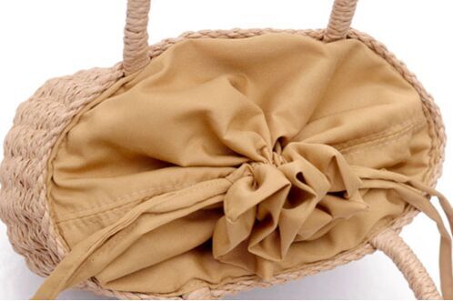 2018 Fashion Rattan Woven Handbag Straw Knitted Hand Made Beach Bag Beach Travel