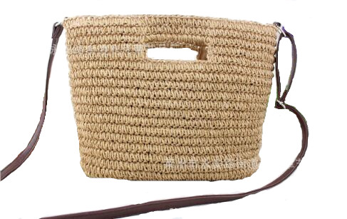 Crochet paper rope square straw bags crossbody bags