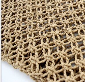 Custom Crochet square straw beach bag tote diy