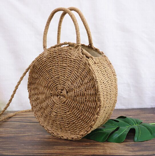 New Straw beach bag with zipper Round crossbody australia manufacturer