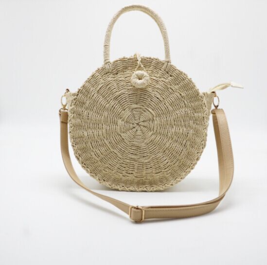 2018 new style  Straw bags circle trend  for summer aliexpress australia popular black natural color