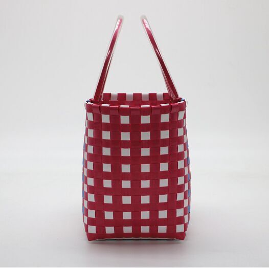 Plastic bag holder with logo storage recycling cheap handmade woven au