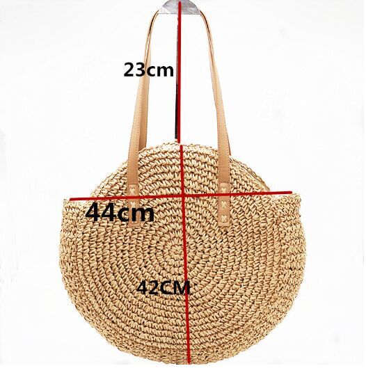 2018 New Design Straw Bags Circle Tote round summer beach Aliexpress Australia plain