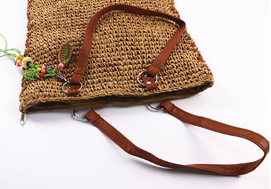 New fashion straw beach bag recycling with logo