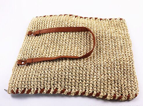 New fashion straw beach bag recycling with logo