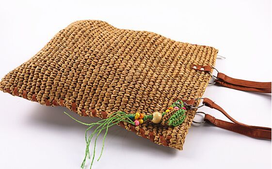 New fashion straw beach bag recycling with logo